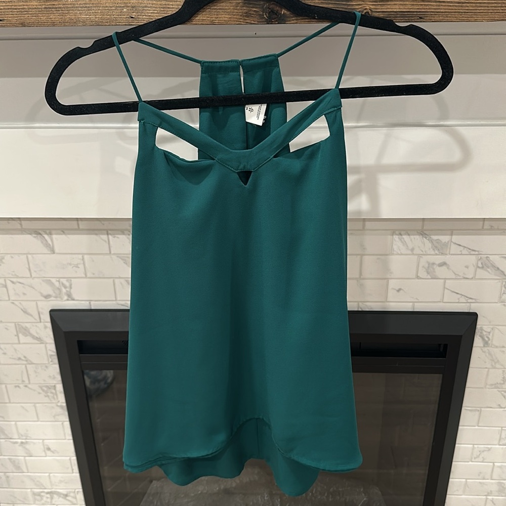 Express Teal emerald green spaghetti strap tank 4 for $20